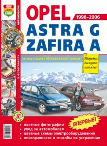 OPEL Astra, Zafira, с 1998 по 2005 г., бензин, цветное  руководство в фотографиях